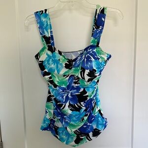 Land End sz 14 Floral Swim Tank like new-(worn once)
